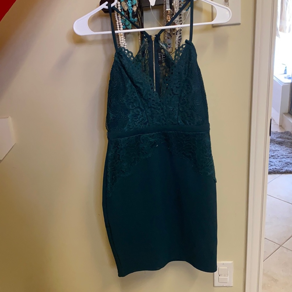 Emerald Green Lace Dress
